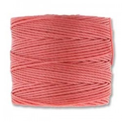 CORD, S-LON, 0.5MM, CHINESE CORAL. SOLD PER ROLL OF 77YD.