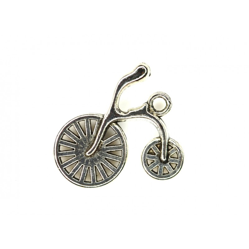 CHARM,BICYCLE,25X23MM,ANTIQUE SILVER. SOLD PER PACK OF 12.