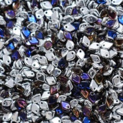 DRAGON SCALE BEAD, 1.5X5MM, CRYSTAL BERMUDA BLUE. SOLD PER PACK OF 5GM.