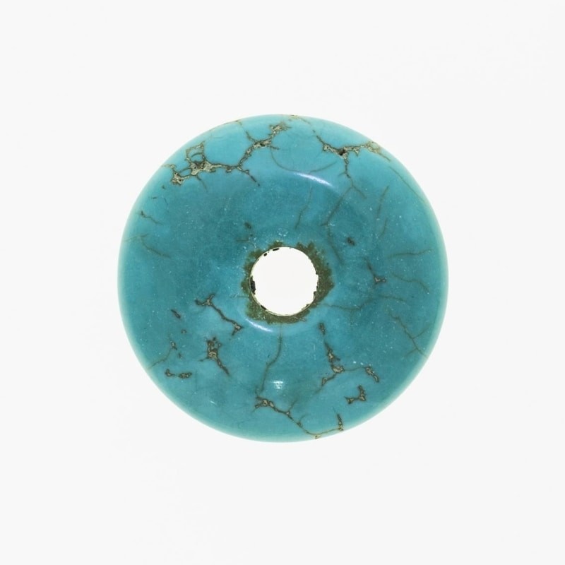 BEAD, TURQUOISE (DYED/STABILISED), 25MM, DONUT. SOLD INDIVIDUALLY.