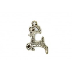 CHARM,DEER,15X20MM,ANTIQUE SILVER. SOLD PER PCK OF 25.