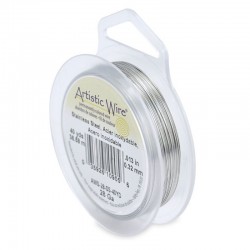 ARTISTIC WIRE, 28 GAUGE (0.32MM), STAINLESS STEEL. SOLD PER PACK OF 40YD.