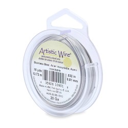 ARTISTIC WIRE, 20 GAUGE (0.81MM), STAINLESS STEEL. SOLD PER PACK OF 15YD.