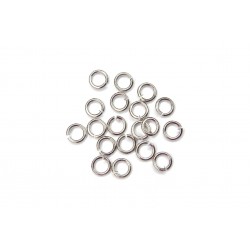 JUMP RING, ROUND, 0.7X4MM, RHODIUM PLATED BRASS, NICKEL FREE. SOLD PER PACK OF 10GM (APPROX 280PCS).