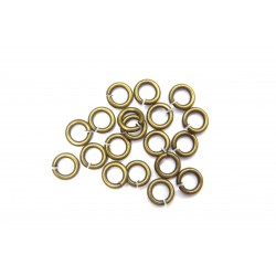 JUMP RING, ROUND, 1.0X5MM, ANTIQUE PLATED BRASS, NICKEL FREE. SOLD PER PACK OF 10GM (APPROX 100PCS).