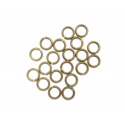 JUMP RING, ROUND, 0.7X5MM, ANTIQUE PLATED BRASS, NICKEL FREE. SOLD PER PACK OF 50GM (APPROX 1130PCS).